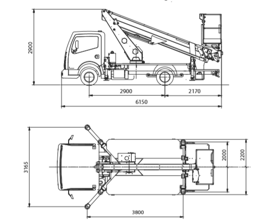 LKW Arbeitsbühne 20m maße 