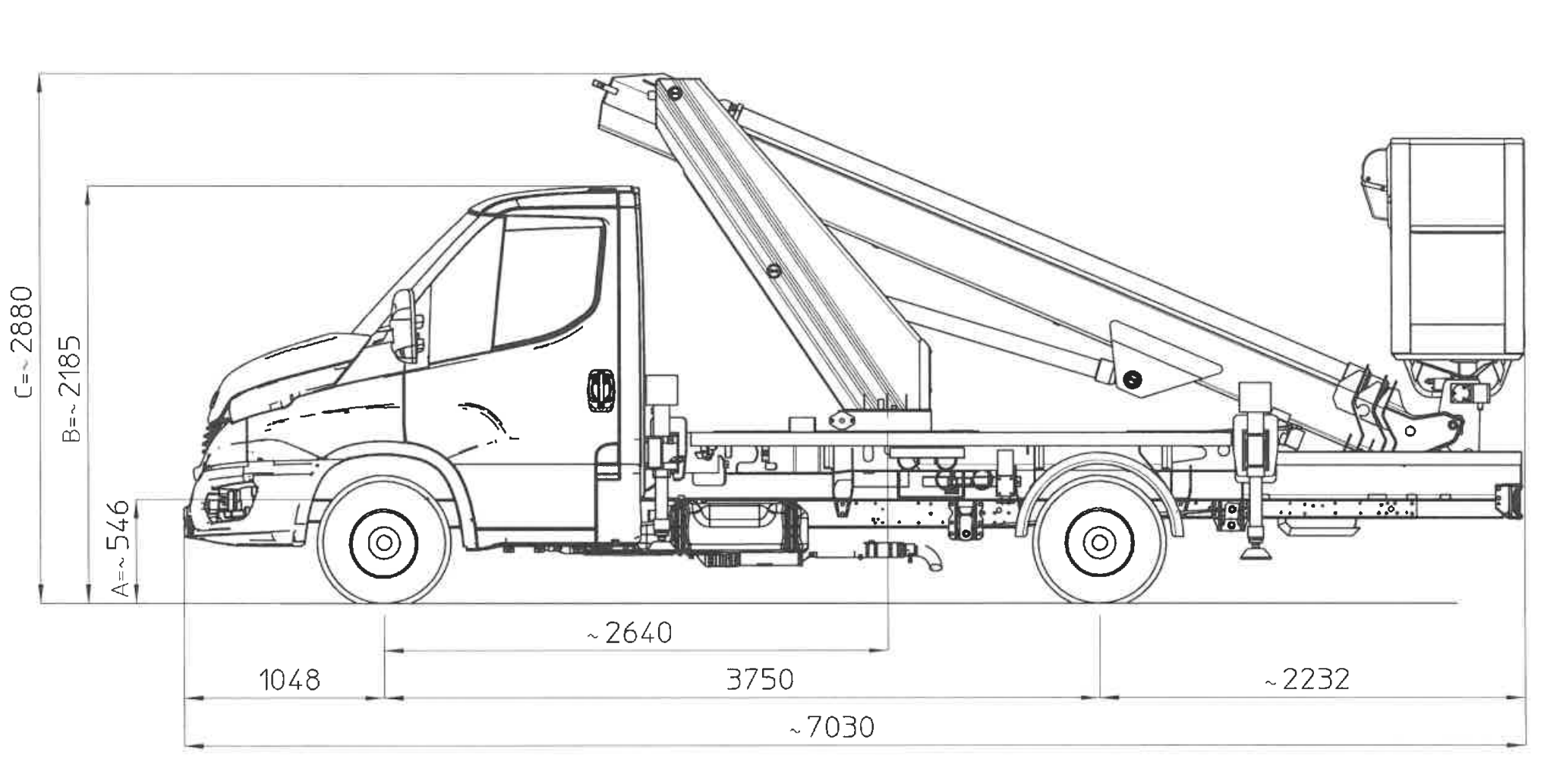 LKW Arbeitsbühne 16m Maße 